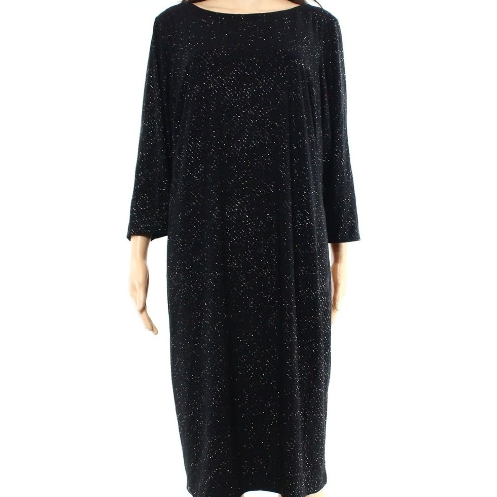 Calvin Klein Black Glitter Sheath Dress, 16W